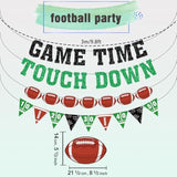 Game Time Touch Down Football Banner - Pre-Strung 9.8Ft Strands Football Party Decorations For Birthday Parties