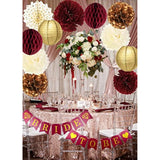 Bridal Shower Decorations Burgundy Gold/Fall Bachelorette Party Decorations Maroon Gold/Fall Wedding Decorations Burgundy Polka Dot Fans Bride To Be Banner For Burgundy Wedding