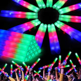 210 Pcs LED Foam Glow Sticks 3 Flash Modes for Weddings, Raves & Concerts