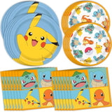 Pokemon Plates and Napkins - Pokemon Birthday Party Decorations - 8 Dinner and 8 Dessert Plates, 16 Napkins - Party Supplies - Officially Licensed