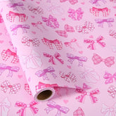 Pink Bows Wrapping Paper Roll 17In X 16.4Ft Cute Girly Gift Wrap Pink Bow