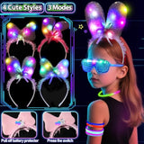 112Pcs Glow In The Dark Party Supplies For Kids Adults, Light Up Party Favors With Light Up Glasses, 50 Glow Sticks Bulk Pack For Diy Bracelets Necklaces, Neon Party Supplie Decorations For Hallowee