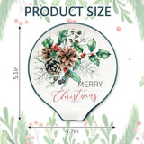 4Pcs 4.7Inch Merry Christmas Spoon Rest Watercolor Xmas Tree Plant Small Coffee Spoon Holder For Winter Xmas Coffee Stirrers Teaspoon Bar Coffee Station Accessories