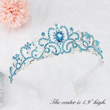Blue Rhinestone Princess Crown & "Happy Birthday" Sash Set