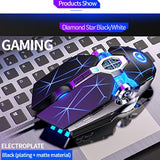 Gaming Mouse Wired Game Mice Usb Silent Optical Mouse 3200Dpi Rgb Colorful Gradient Backlit 7 Buttons For Desktop Laptop Computer Gamer Pc Windows Mac