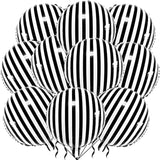 12-Pack 18" Black & White Striped Balloons  Party Decorations for Birthdays and Baby Showers
