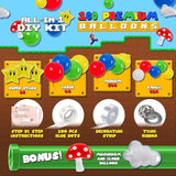 All-In-1 Super Adventure Balloon Arch Kit With Bonus Mushroom, Cloud & Star Balloons For Bros Party Decorations - Red Blue Green Yellow Balloons For Video Game Birthday Decoration & Party Supplies