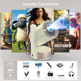 Mini Projector With Wifi And Bluetooth, 4K 1080P Support Portable Projector With Speaker, 110'' Big Screen Projection, Auto Keystone, 180° Rotatable Smart Projector For Phone/Tv Stick/Laptop
