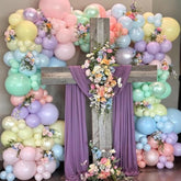 Pastel Balloon Garland Arch Kit Double Stuffed Pearl Macaron Pink Blue Yellow Green Purple Balloons For Baby Shower Wildflower Birthday Wedding Spring Flower Easter Party Decorations