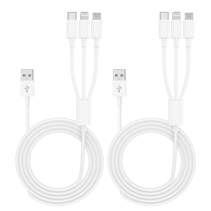 Multi Charging Cable, 6Ft 2Pack Multi Charger Cable Multiple Usb Cable Univers
