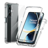 Case For One Plus Nord N30, Oneplus Nord N30 Phone Case With Screen Protector Tempered Glass, 2 Layer Structure Protection, Shockproof Corner Tpu Bumper, Slim Silicone Cover For One+ N30-Clear