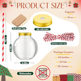 24 Pcs Fish Bowl Ornament Cups Plastic Patron Bottles With Lids And Straws Spherical Bulb Cups 10 Oz Clear Mini Drink Bowl For Candy Christmas Carnival Party Gift Decorations