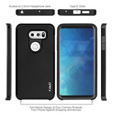Case Compatible For Lg V35, Lg V35 Thinq/Lg V30S/Lg V30S Thinq/Lg V30/Lg V30 Plus, Heavy Duty Dual Layer Hybrid Shock Proof Protective Rugged Bumper Case, Black
