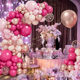152Pcs Pink Balloon Arch Garland Kit With Pastel Pink Hot Pink Pastel
