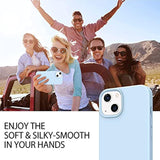For Iphone 13 Case Smooth Liquid Silicone Soft Gel Rubber Microfiber Lining Cushion Cover Shockproof Protective Phone Cases Compatible With Iphone 13- Light Blue