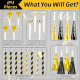 24 Pcs New Year Party Blowers Glitter Fringed Noisemakers Whistles