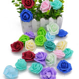 300Pcs 2 Inch Real Touch Artificial Rose Head, Diy 3D Artificial Flowers For Wedding Bouquets, Room Decoration (Purple)