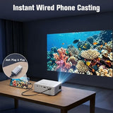 Mini Projector With Wifi And Bluetooth,Support Movie Projector 1080P Hd,Auto Keystone Correction,135° Rotatable,Portable Projector Compatible With Smartphone, Tv Stick, Laptop, Hdmi, Usb