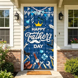 Father's Day Door Cover Banner 70.9" x 35.4", Feliz Día del Padre Front Door Backdrop, Happy Father’s Day Polyester Hanging Decoration for Dad Birthday, Graduation & Retirement Parties