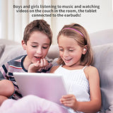 Bluetooth Kids Earbuds, Pink Wireless Earbuds For Girls And School Classroom E
