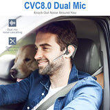 Bluetooth Headset 5.2 with CVC8.0 Dual Mic Noise Cancelling Bluetooth Earpiece 16Hrs Talktime Wireless Headset for Truck Driver iPhone Android Cell