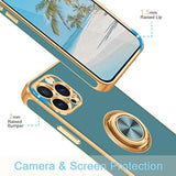 For Iphone 13 Pro Max Phone Case,For Iphone 13 Pro Max Case With Ring 360°Ring Holder Stand For Women Girls Slim Kickstand Support Magnetic Car Mount Shockproof Case For Iphone 13 Pro Max,Blue