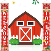 12x71" Farm Animal Porch Banner Barnyard Door Decorations for Party/Baby Shower