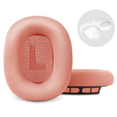 2024 Upgraded Ear Cushions Replacement Earpads For Airpods Max Headphones, Mesh Fabric Ear Pads Cover With Memory Foam And Magnet For Airpod Max + Soft Tpu Case Cover (Pink)
