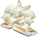 Luxury Yacht Balloon Set 7PCS – 27in Cruise Ship Foil Balloons, Starfish, Shell & Star Balloons, Helium Boat Party Decorations for Yacht Party, Beach Theme, Summer Ocean Birthday Decor