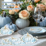 50 Pcs Double Side Fall Blue Pumpkin Baby Prediction And Advice Game Cards A Little Pumpkin Is On The Way Decoration With Wooden Keepsake Box Thanksgiving Day Shower Game Cards