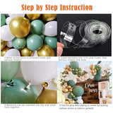 105pcs Sage Green & White Balloon Garland Kit for Baby Shower, Wedding More