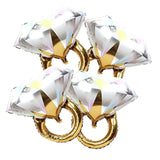 Diamond Ring Balloons – Engagement, Wedding & Bridal Shower Party Decorations, 4-Pack