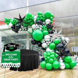 Winter Merry Christmas Green And Black Silver Balloon Garland Arch Kit 121Pcs With Star Foil Balloons For Birthday Baby Shower 2025 Graduation Anniversary Decorations
