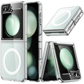 JETech Magnetic Case for Samsung Galaxy Z Flip 5 Compatible with MagSafe Accessories, Transparent Hard PC Protective Phone Cover, Anti-Scratch (Clear)