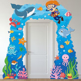 Ocean Animal Porch Sign Banners Under The Sea Door Decoration Summer Birthday Party Decorations Ocean Themed Photo Booth Props Hanging Backdrop For Baby Shower Birthday Party Supplies 94.5 X 91 Inch