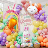Easter Balloon Arch Kit, 171Pcs Pastel Balloon Garland With Bunny & Carrot Foil Balloons, Spring Bunny Balloons For Easter Party Decorations