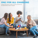 150W Family Charging Station, With Usb & Usb-C Ports, Wireless Charging For Mobile & Airpods/Buds, Compatible/W Iphone, Ipad, Samsung Mobile & Tablet, Macbook, Laptop, Providing 20V/65W Usb-C