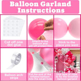 Hot Pink Balloon Arch Kit 124pcs in 4 Sizes for Parties, Weddings, Showers & Birthdays