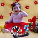 Farm Animal 1St Birthday Party Table Decoration, One Table Topper Letter Sign Wood Farm Barnyard First Birthday Milestone Baby Shower Decoration Barn Photo Props Centerpiece Grass Children Newborn