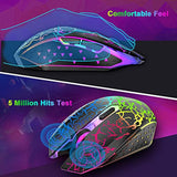 Wireless Gaming Keyboard And Mouse Combo,61 Key Rainbow Backlit Keyboard With Rechargeable 4000Mah,Mechanical Feel,Ergonomic,Quiet,Rgb Mute Mice And Mousepad For Ps4,Xbox One,Desktop,Pc