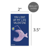 Mini Angler Fish Axolotl Tardigrade Aye Aye Strange Creature Valentines (Wallet-Sized Cards With Tiny Envelopes) For Valentine'S Day (Set Of 32)