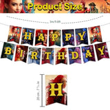 Movie Birthday Decorations, Movie Theme Happy Birthday Banner Hanging Swirls, Party Supplies For Girl Boys Birthday Party, Popular Happy Birthday Decorations