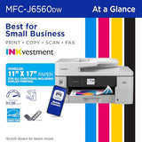 Bothe Inkvestment 6560 Wieless Colo Inkjet All-In-One Pinte With 11X17 Capabilities And 2.7 Colo Touchsceen | Includes Efesh Subsciption Tial(1) (Mfc-J6560Dw)