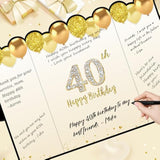 40Th Birthday Decorations For Men Women, Black Gold Awesome Since 1985 Banner Backdrop Happy 40Th Birthday Signature Guest Book Number 40 Balloon Cheers To 40 Years Old Sash Cake Topper Party Supplies