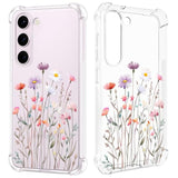 Floral Clear Case For Galaxy S23 For Women/Girls,Pretty Phone Cover For Samsung Galaxy S23,Flower Design Slim Soft Transparent Drop Proof Tpu Protective Silicone Bumper Shell,Fl-37