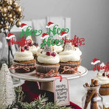 24 Pcs Naughty Or Nice Cupcake Toppers Glitter Santa Hat Merry Christmas Cupcake Picks Naughty Or Nice Cake Decorations For Merry Christmas Santa Happy New Year Holiday Birthday Party Supplies