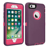Iphone 6/6S Case Heavy Duty Shockproof High Impact Tough Rugged Hybrid Rubber Triple Defender Protective Anti-Shock Silicone Mobile Phone Cover For Iphone 6/6S 4.7"(Wine)