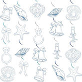 Blue Bow Starfish And Seashell Party Decorations The Summer Party Decor For Under The Sea Birthday, Summer Beach Wedding, Mermaid Baby Shower, Bachelorette Party Celebration