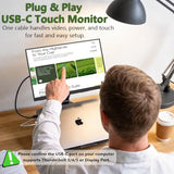 Portable Monitor Touchscreen 14 1920 * 1200P Gaming Display,Built-In Stand Speakers Hdr Ips External Monitor For Laptop Portable,Travel Monitors For Laptop Mac Pc Phone Ps4/5 Xbox Switch