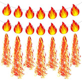Fire Flame Birthday Party Decoration Pentecost Decorations Fireman Paper Banner Flame Hanging Swirls Streamer Firefighter Photo Booth Prop Supplies Favors Gatherings Celebrations Decor